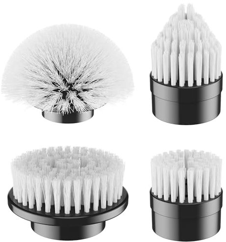 Kimeetol Brush Head 4 Pack, Replaceable Brush Heads for Spin Scrubber, Cordless Spin Scrubber Power Cleaning Brush for Bathroom Floor Window