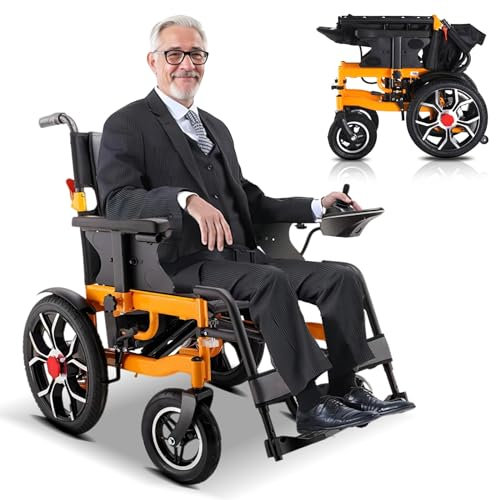 Faltbarer Elektrischer Rollstuhl Für Erwachsene Und Senioren, 25KM Reichweite, 150KG Tragkraft, Geländetauglich, Mit 50cm Sitzhöhe
