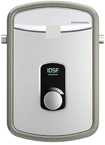 KOROBIE Chauffe-Eau instantané, Chauffe-Eau sans Réservoir Résidentiel À Chambre De Chauffage, Gris, Eau Chaude Électrique Instantanée sans Réservoir pour Cuisine Salle de Bain Camping-Car, Blanc