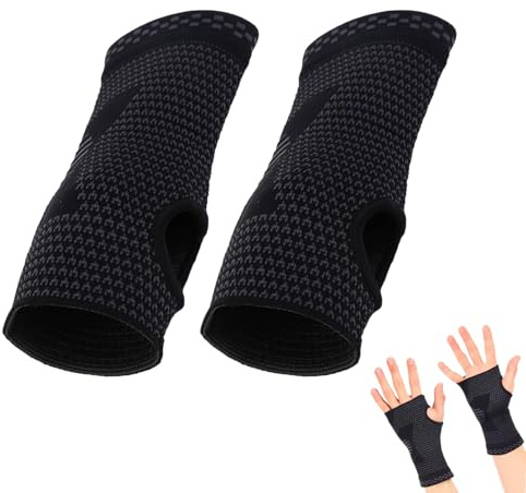 LAIXIABAO 2pcs Copper Compression Wrist Brace Wrist Support Sleeve Left Right Palm Hand Support Brace for Improve Circulation Sport Sprains Pain Relief Injury Recovery