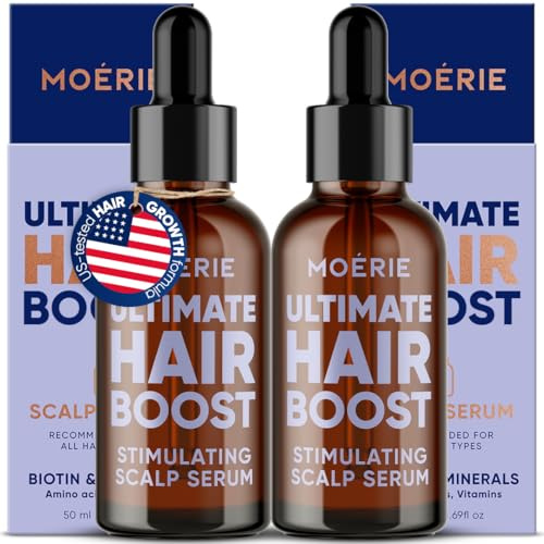 MOERIE Hair Growth Serum - zum Haarwachstum beschleunigen & gegen Haarausfall bei Frau - Haarwuchsmittel Kopfhaut Serum - Haar Wachstum Haarserum Öl - Anti Haarausfall Haaröl