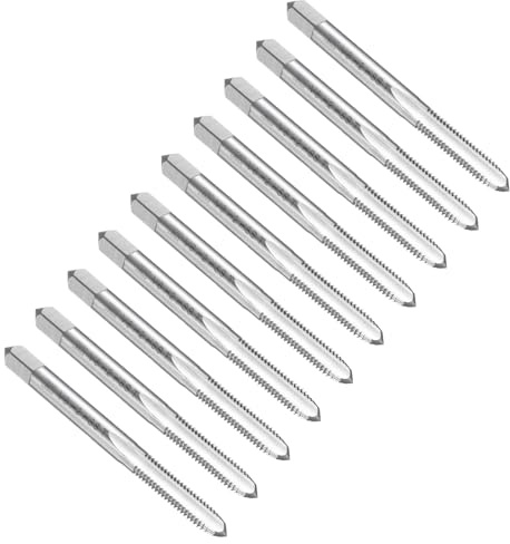 uxcell 10pcs Straight Flute Thread Tap, M6 x 1.0 Metric Screw Threading Tapping Tool Thread Milling Machine Taps, High-Speed Steel 6542 (HSS 6542)