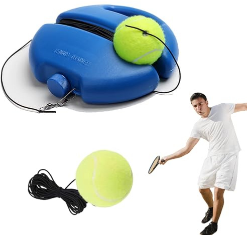 Butyeak Entraîneur de Tennis, Tennis Trainer, Kit D'entraînement de Tennis avec 2 balles rebondissantes, Balle de Tennis avec Corde, Outil de Tennis avec Fil élastique pour Enfants Adultes