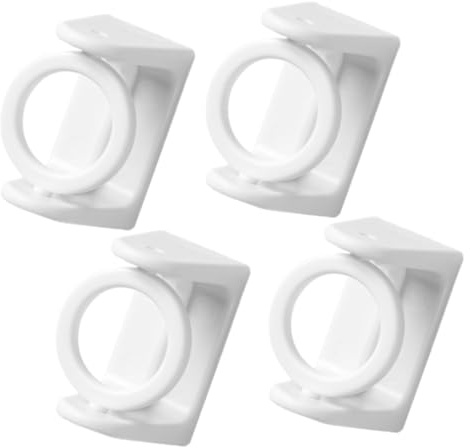 Sosoport 4pezzi Supporti per Bastoni Tende Autoadesivi Ganci Rotanti Telescopici per Aste Scorrevoli per Superfici Lisce in Bagno e Cucina Colore Bianco