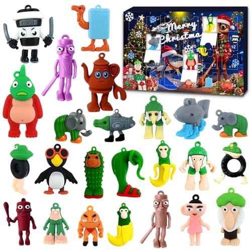 24Pcs Italian Brainrot Advent Calendar 2025, Tralalero Tralala Figure Toys Italian Brainrot Action Figures Set Funny Collectible Figures Christmas Surprise Gift for Fans Colleagues Friends (A)