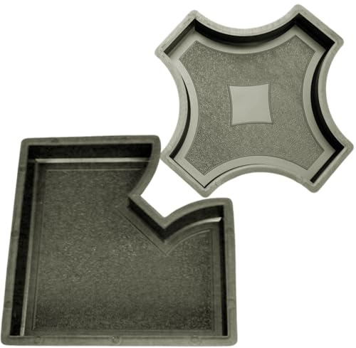 Beton-ABC 2 Schalungsformen Gießformen [30x30x4,5cm] -Terrassenplatten Gehwegplatten selber gießen