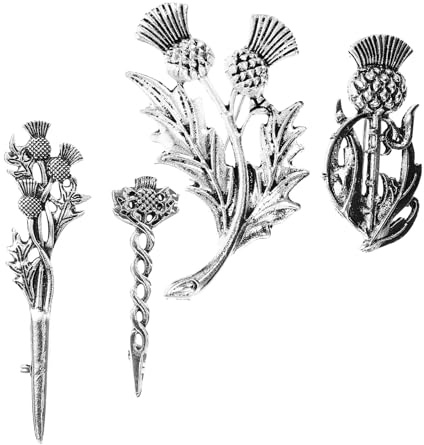 LRXIYODE Lot De 4 Broches Chardon Écossaise Broches Bijoux Vintage Pour Femme Épingles De Revers À Motif Floral Pour Veste Châle Mariage Fête Et Décoration