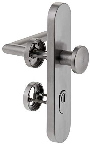 Schutzbeschlag ES1 ZA | Langschild/Rosette | 72 mm Abstand für Wohnungseingangstüren | V2A Edelstahl matt | New Orleans XR