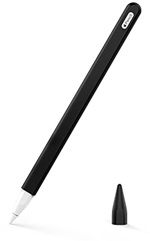 MoKo Silikon Hülle Kompatibel mit Apple Pencil Pro/2. Gen, Schwarz