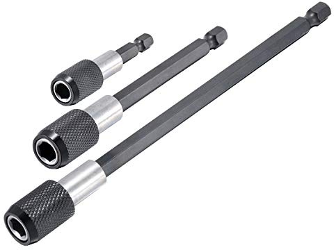 KATUR 60-150mm Magnetic Screwdriver Bit Holder, Quick Change Release Drill Bit Extension Bit Set, Bar Socket Screwdriver Bit Holder, 1/4 Inch Hex Shank for Screws, Nuts, Drill Driver