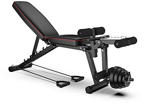 WOERD Banco Plegable Multiusos, Banco de Pesas Ajustable para Gimnasio en Casa, para Entrenamiento de Cuerpo Completo con Plegado Rápido