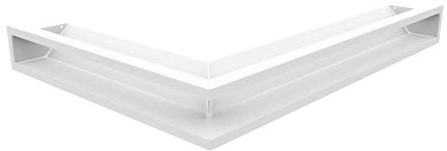Grille de ventilation KRATKI AIR | Grille de cheminée angle droit 547 x 766 x 90 mm | Blanc | Grille d'extraction pour ventilation de cheminée | Prise d'air à un angle de 45 degrés