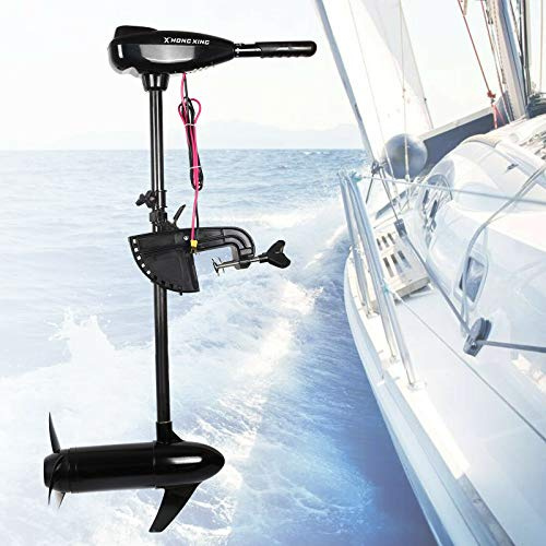 Aussenborder Elektromotor, 800W 12V Elektro Aussenbordmotor Außenborder 80 LBS Hochleistungsmotor Boot Trolling Motor Bootsmotor für Boote Schlauchboote