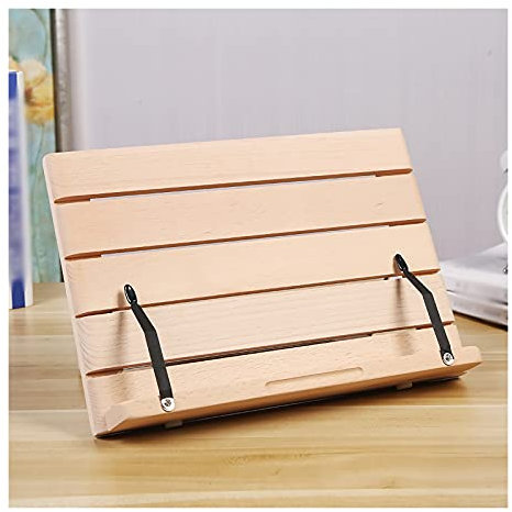 TOMYEUS Buchständer Kochbuchständer for Schreibtisch einstellbar Buchrezepthalter Tray mit Seitenpapierclips Faltbare Tablette Smartphone Laptopstände Leseständer