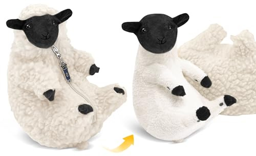 Kawaii Geschorenes Schaf Kuscheltier Plüschtier - Süße Geschenk Ziege Plush Stofftier Plüsch Spielzeug - Lustige Ostern Weihnachten Valentinstag Geburtstag Geschenke für Kinder Frauen Mädchen Jungen
