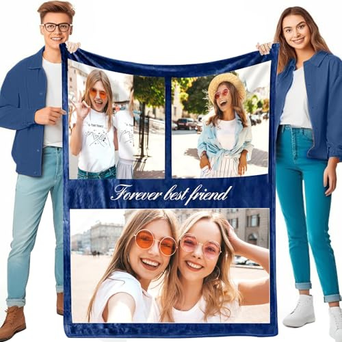 SearchI Personalisierte Decke mit Foto,Fotodecke mit Eigenem Foto Name,Super Weich&Warm Sofa Decke Personalisierte Geschenke für Mama, Papa, Kind, Haustier, Liebhaber Oder Freund,150x200cm