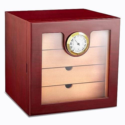 GYORI Cigar Humidor Cedar Wood Large Capacity Luxury 4 Layer Cigar Cabinet Box with Humidifier Hygrometer Smoking Accessories Fit 50 Cigars