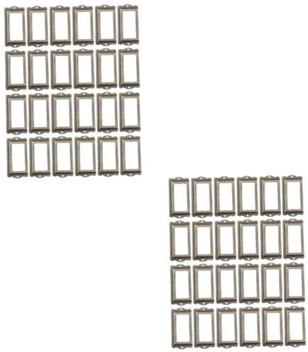 MAGICLULU 48 STK Geschäftskartenhalter Rahmenhalter Etikettenhalter Aus Metall Metallrahmen Rahmen Für Etikettenhalter Vintage- Vintage Schubladengriffe Schrank Klipp Büro Eisen