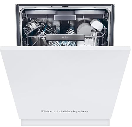 Haier Geschirrspüler WASHLENS Serie 2 XI 6B0S3FSB-84 | Vollintegrierter Geschirrspüler 60 cm, 16 Maßgedecke, Wi-Fi Funktion, Sehr leise bei 40 dBA, Besteckschublade