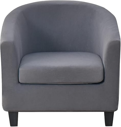 WWQQKJ Stretch-Bezug for Chesterfield-Sessel for 1 Sitzer, 2-teilig, einfarbig, rutschfest, for Cocktailsessel mit Sitzbezug for Bar, Wohnzimmer, Schlafzimmer, Club(Cenere)