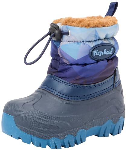 Playshoes vinterbootie berg unisex barn snöstövlar, Blå berg, 22/23 EU