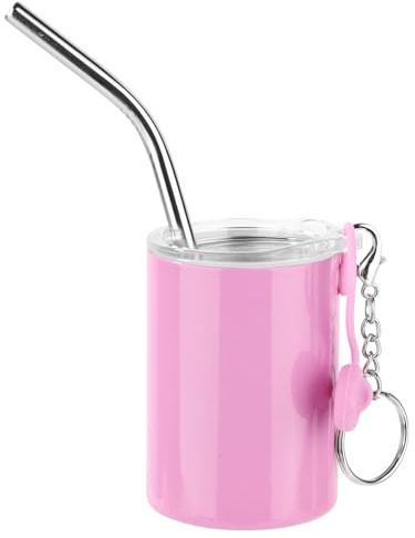 PEUTIER Mini Tumbler Shot Glass, 3oz Stainless Steel Mini Shot Tumbler with Straw and Lid Portable Bar Shot Glasses Cute Shot Glasses for Cocktails Spirits Coffee