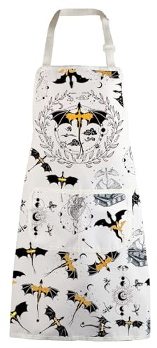 WZMPA 4th Wing Kitchen Apron Dragon Ridder Inspired Gift Violet Sorrengail BBQ Cooking Apron 4th Wing Merch, 4th Wing Ap
