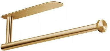 Küchenrollenhalter Ohne Bohren, Küchenrollenhalter Wand, Halter Küchenrolle Aus Edelstahl, Selbstklebend Küchenpapierhalter, Küchenrolle Halter für Küche und Badezimmer, Gold, 33.5cm