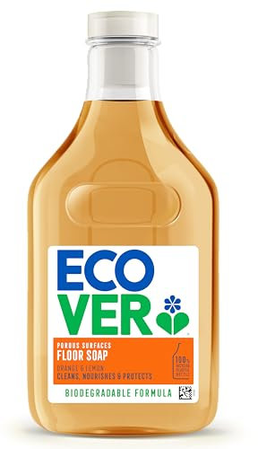 Ecover Floor Soap, Multi-Surface Floor Soap For A Bright Finish, Orange & Lemon Scent, Pack of 1, 1 x 1L