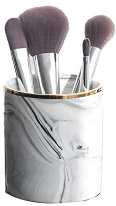 WZYYCV Organizer Desk stifte Schreibtisch-stifthalter Aus Keramik, Rund, Für Mädchen, Marmormuster, Bleistiftbecher, Schreibtisch-Organizer, Make-up-pinselhalter Organizer Desk stifte