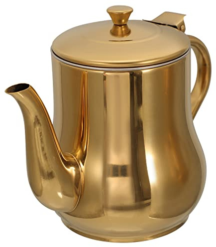 GRIRIW Stainless Steel Grease Container with Spout Oil Strainer Jug for Kitchen Easy Pour Design Non-slip Base for Storing Oil Vinegar and Sauces