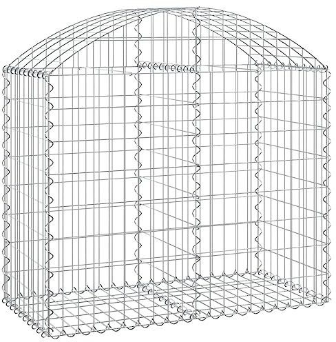 puraday Panier gabion 100 x 50 x 80/100 cm en fer galvanisé - Large application - Décoration en plein air - arrière-cour - Mur de gabion renforcé