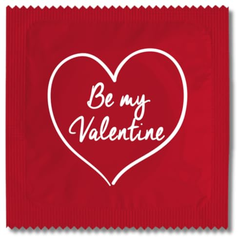 Callvin - Lustiges Kondom, einzeln – Sonderedition zum Valentinstag – romantisches und lustiges Geschenk – einzigartige Designs aus hochwertigem Latex (universal, be my valentine)