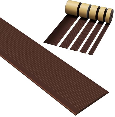 PVC Treppenkantenprofil Antirutsch-Profil Winkelprofil, Selbstklebend Winkelprofil Anti-Rutsch Treppenkante, Treppen-Winkelprofil Mit Rillen, Vinyl-Treppenkanten, Bodenprofil Ungelocht Zum Kleben(Brow