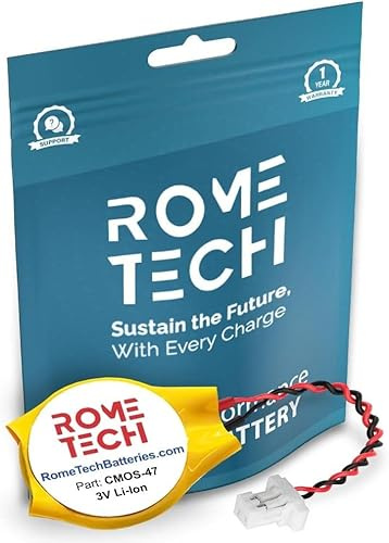 Rome Tech CR2025 CMOS BIOS Battery - Laptop Backup 3V RTC CR 2025 Battery with 2 Wire Cable