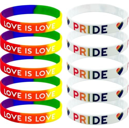 10 Stück Regenbogen-armbänder Aus Silikon, Pride-armbänder, Gay-pride-silikon-armband, Lgbt-regenbogen-festival-party, Gummi-armbänder Für Schwule Und Lesbische Regenbogen-lgbtq-pride-party-geschenke