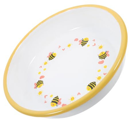 FUNNETOYU Ciotola Smaltata Vintage in Smalto Spesso Da 23 Cm, Grande Capacità Versatile Per Cucina e Lavaggio, Ciotola Per Mescolare e Zuppa Adatta All’uso Quotidiano