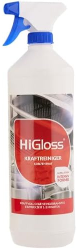 HiGloss Kraftreiniger geruchsneutral, starkes Konzentrat 1000 ml schnell wirksam gegen eingebrannte Rückstände auf Grill & Backofen