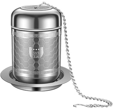 BOMANSI BOMS Tea Strainers for Loose Tea, 316 Stainless Steel Tea Infuser for Loose Leaf Tea, Extra Fine Mesh Loose Tea Infuser, Tea Steeper for Loose Tea & Diffuser (1 Pack - Medium)