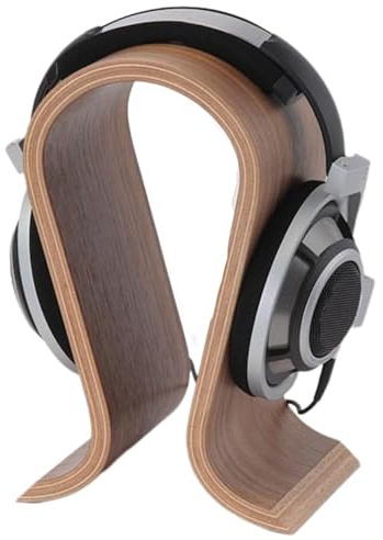 Quintathletic Wooden Headphones Headset Holder Hanger Desk Headset Display Shelf Rack, for Almost All On-Ear Headphones
