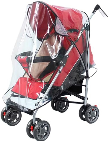 Universal Stroller Rain Cover - Waterproof Baby Buggy Cover with Air Holes and Transparent Window, Waterproof Rainwear Cover, Protects Against Rain, Snow, Dust, and Sunlight for All Seasons