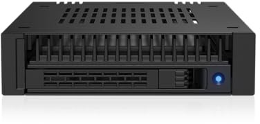 Icy Dock Rack móvil SSD U.2/U.3 de 15 mm y una Sola bahía para Unidad de Disquete de 3,5 – Sistema de Montaje SSD sin Herramientas (1 x U.2 SFF-8639) - ExpressCage MB741V4P-B