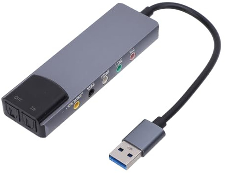 Jectse Carte Son USB, Adaptateur Audio de Carte Son Externe USB 5.1 et 7.1 Canaux avec Entrée Audio 3,5 Mm pour Ordinateur Portable PC, pour Wins 98 ME 2000 7 8, pour Vista, pour OS X