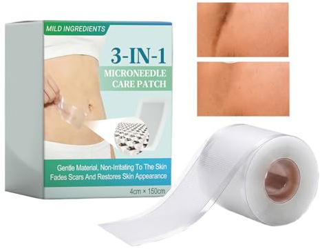 Cerotti in silicone per cicatrici - Cerotto rotolo per recupero dopo taglio cesareo - Strisce Cicatriziali Tagliabili,per Viso, Ustioni, Ferite, Post Parto, Uso Quotidiano su Addome