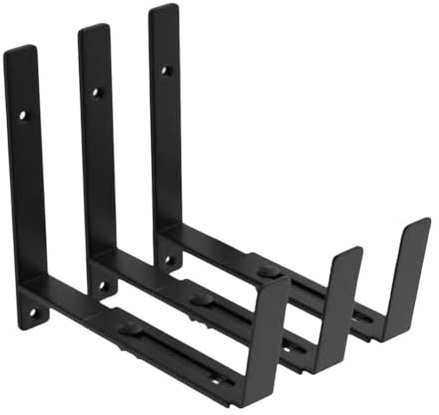 Whychstore 3 ganchos de pared de hierro ajustables, resistentes al óxido, para barandilla de ventana, 15-33 cm, juego de soportes de jardín negros