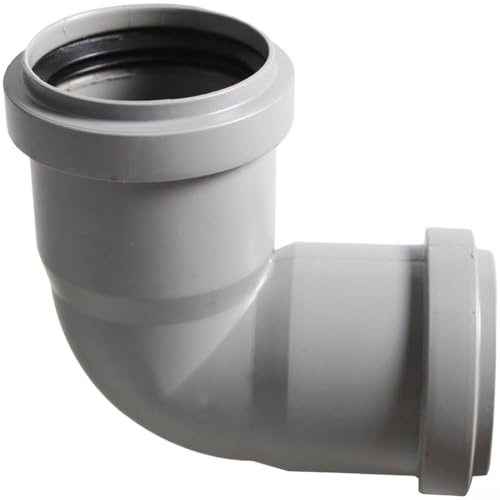 TDCuizent Connecteur coudé en plastique à 90 degrés de 50 mm à connexion rapide pour tuyau de vidange sans colle, raccord à emboîter avec joint torique étanche et adaptateur de plomberie gris à
