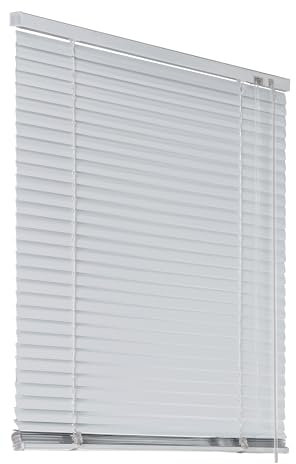 Deco4Me Alu Jalousie mit Bohren für Wand- & Deckenmontage (Weiß, 75 x 130 cm) - Fenster Rollo mit Aluminium-Lamellen 25 mm breit - Venetian Blinds, Jalousetten, Lamellenjalousie, Lamellenrollo