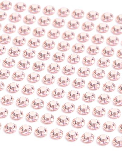MOVOJA Rosane Glitzersteine Selbstklebend - 504 Stk 6 mm | Glitzersteine Selbstklebend Basteln Kinder Klebe Diamanten Aufkleber Bastelsteine Zum Aufkleben Sparkle Gem Sticker