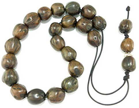 Generic Greek Handmade Komboloi Worry Beads, 1 Set of 1 Piece, 1 Package, Muskatnuss Dark Green