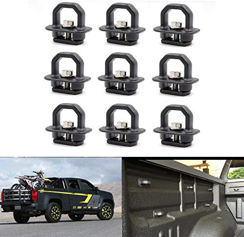 9 Stück Spanngurte für LKW-Bett, Pickup-Ankern, Seitenwandhakenringe für 2007–2018 Chevy Silverdo/Sierra, 2015–2018 Colorado/Canyon